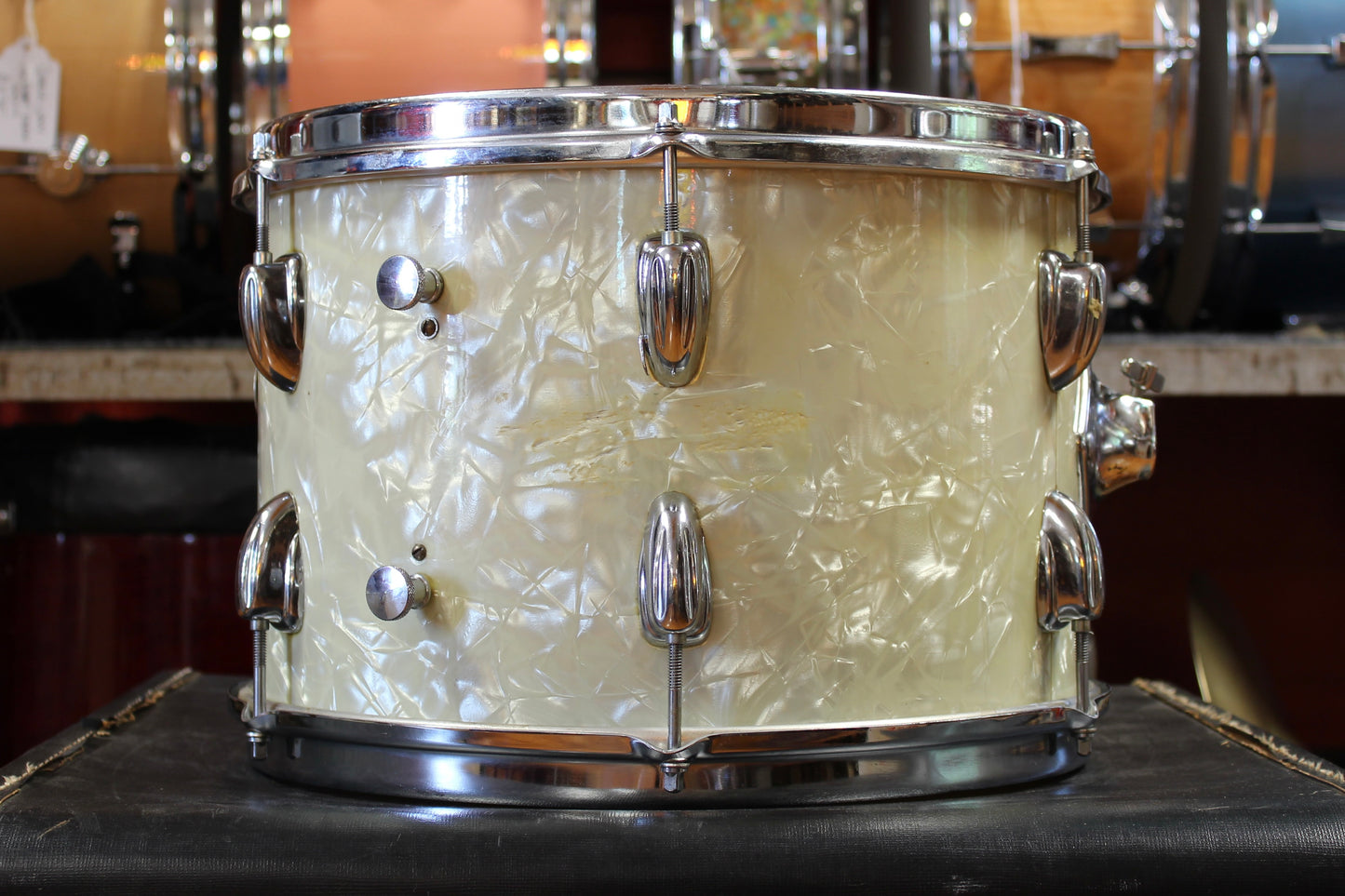 1970's Slingerland Buddy Rich Outfit in White Marine Pearl 14x22 16x16 9x13