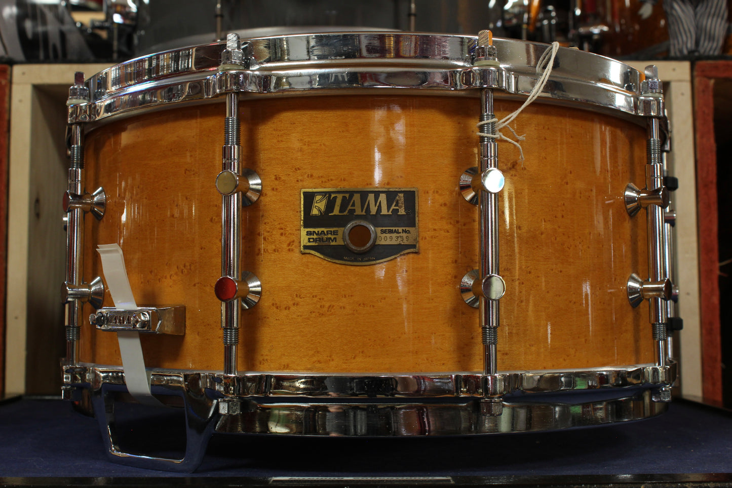 1980s Tama 6.5x14 Artwood 3-Way Tuning in Amber Birdseye