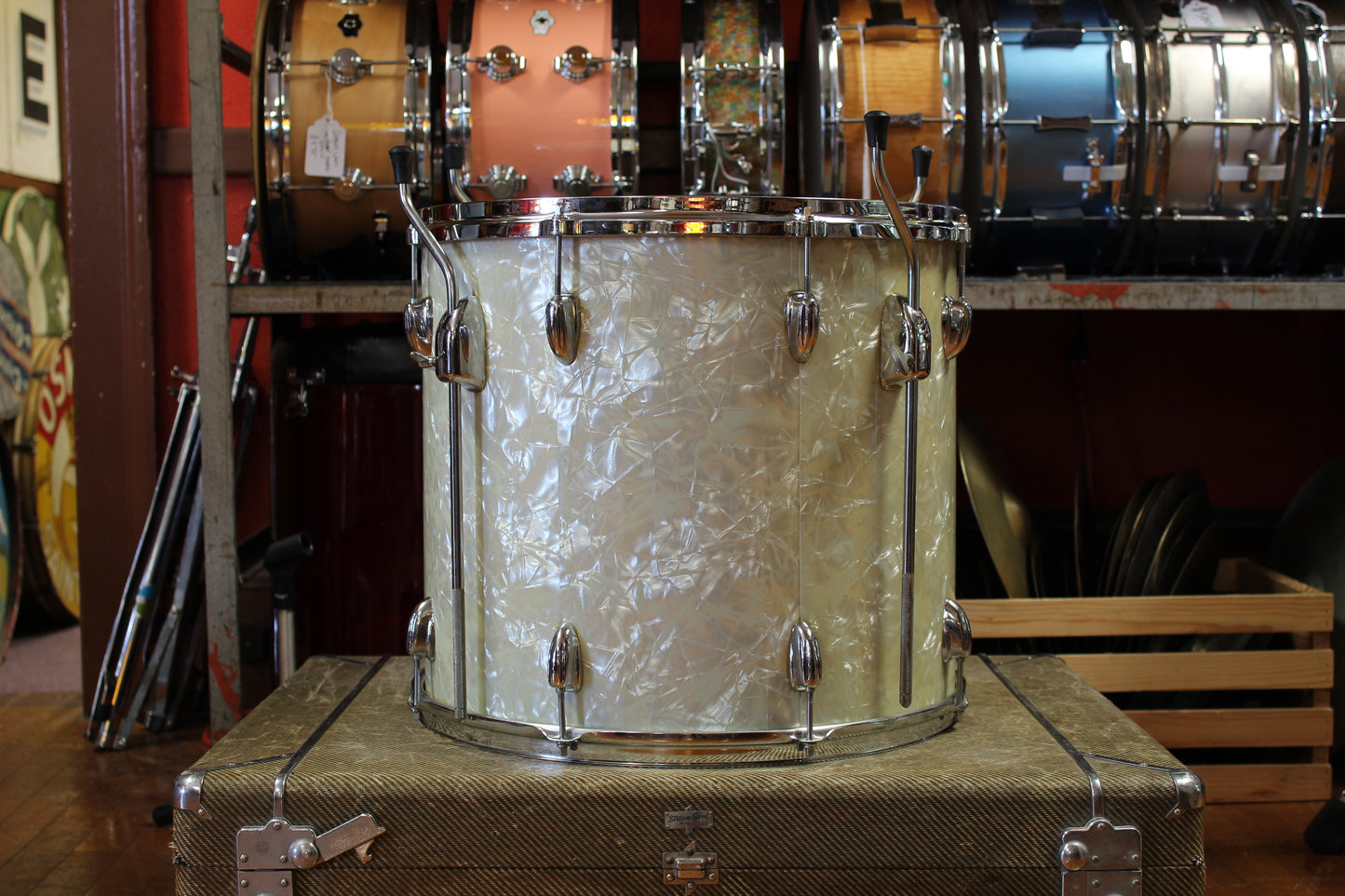 1970's Slingerland 16x18 Floor Tom in White Marine Pearl