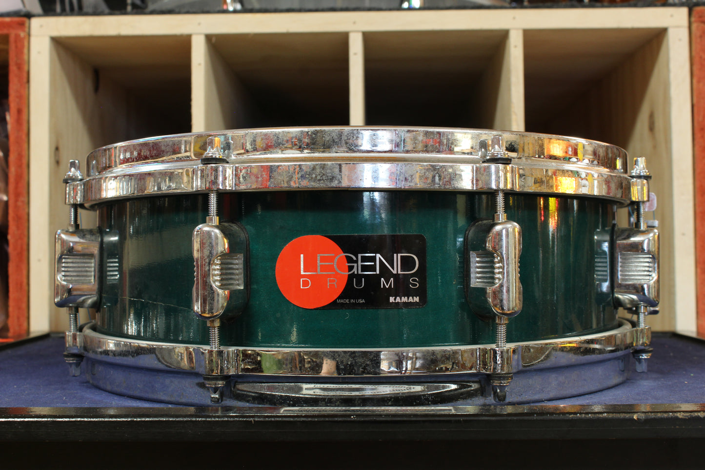 1990s Legend 4.5x13 Snare Drum in Green Lacquer