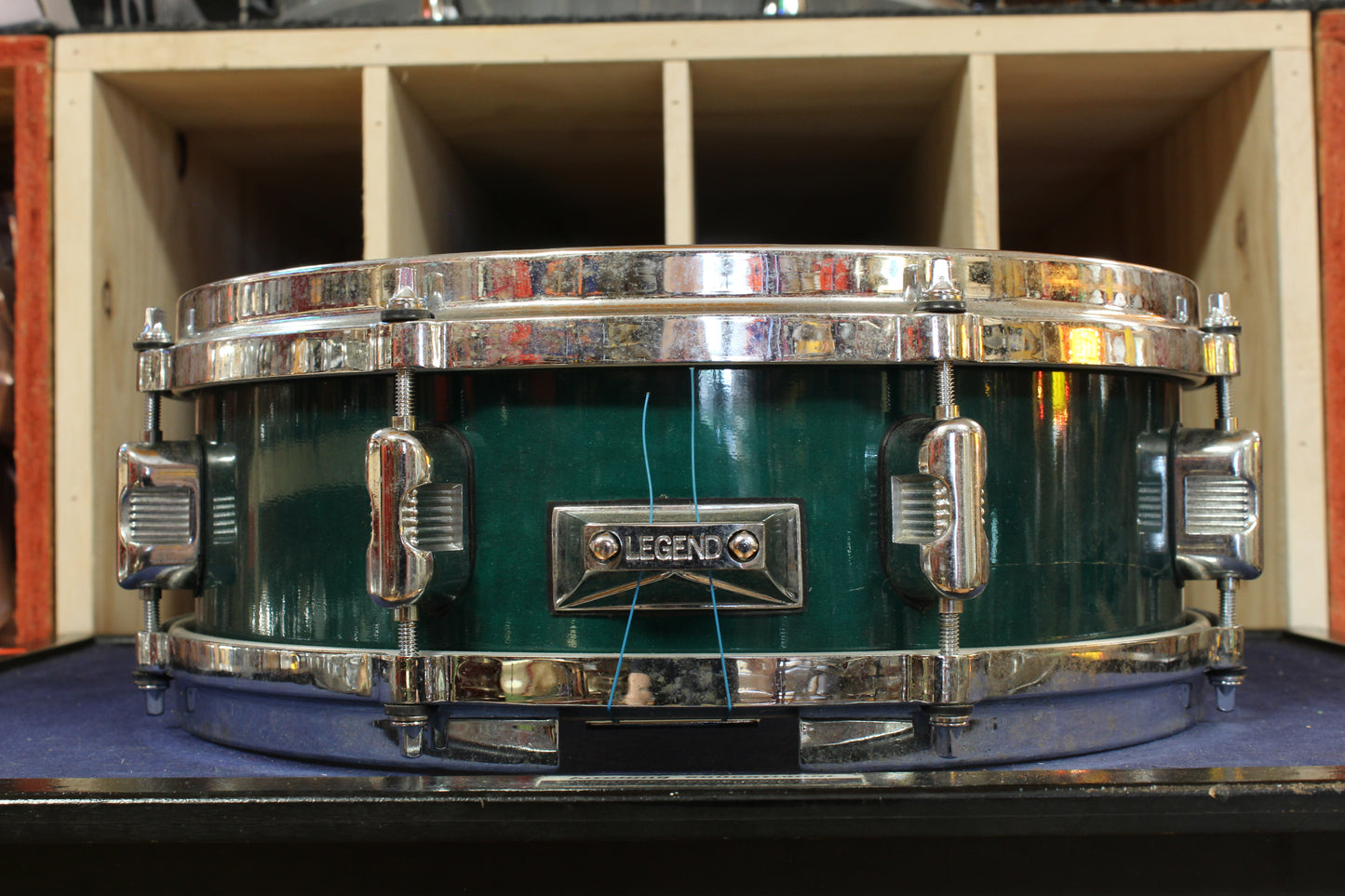 1990s Legend 4.5x13 Snare Drum in Green Lacquer
