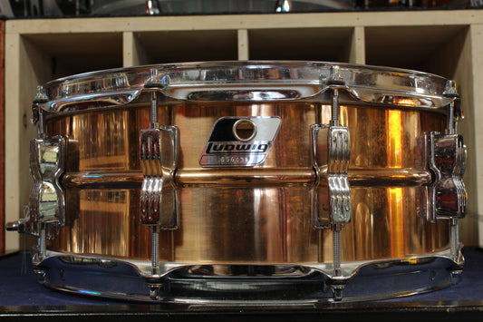 1990s Ludwig 5.5x14 Rocker LM305 Snare Drum in Bronze