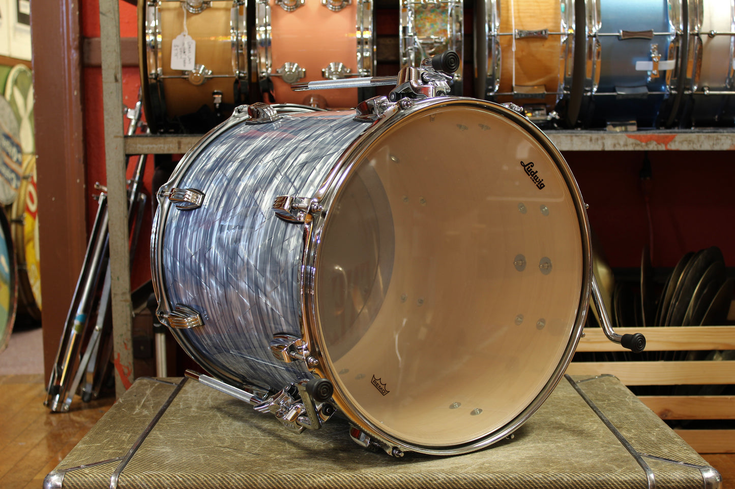 2000's Ludwig Classic Maple Outfit in Sky Blue Pearl 14x22 16x16 9x13