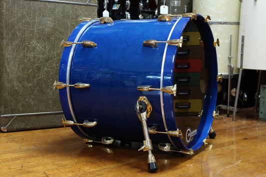 1990s Pearl Masters Custom 18"x22" in Blue Lacquer / Gold Hardware