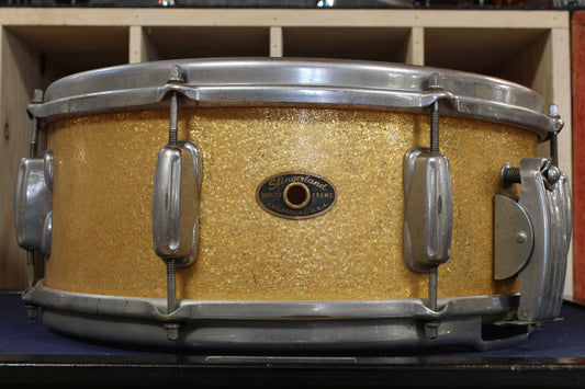 1960s Slingerland 5.5x14 Super Gene Krupa Snare Drum in Sparkling Gold Pearl