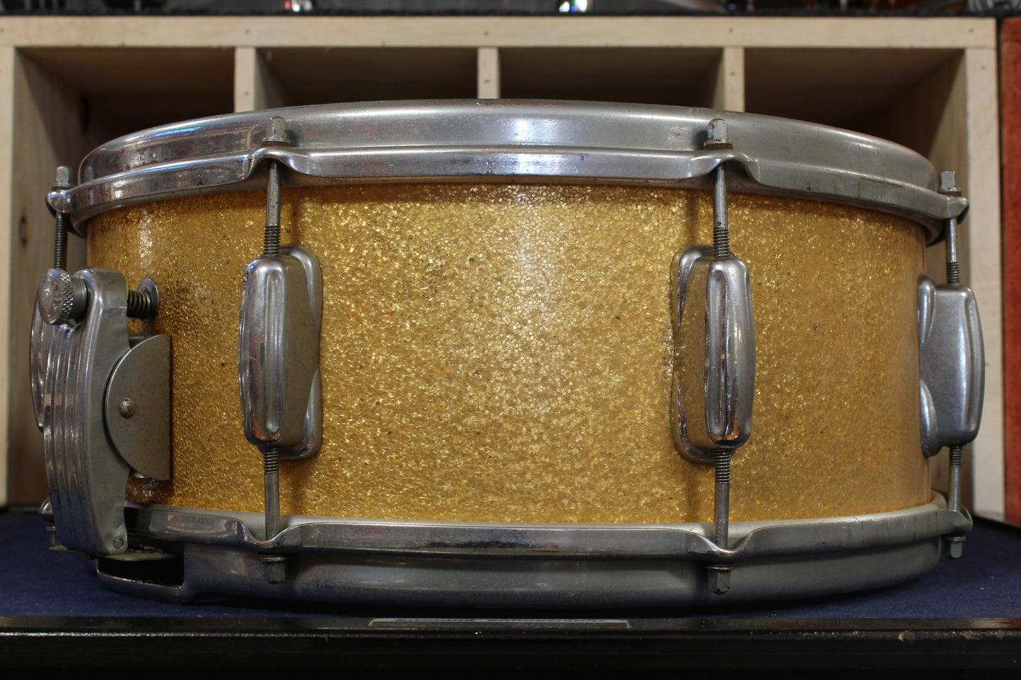 1960s Slingerland 5.5x14 Super Gene Krupa Snare Drum in Sparkling Gold Pearl