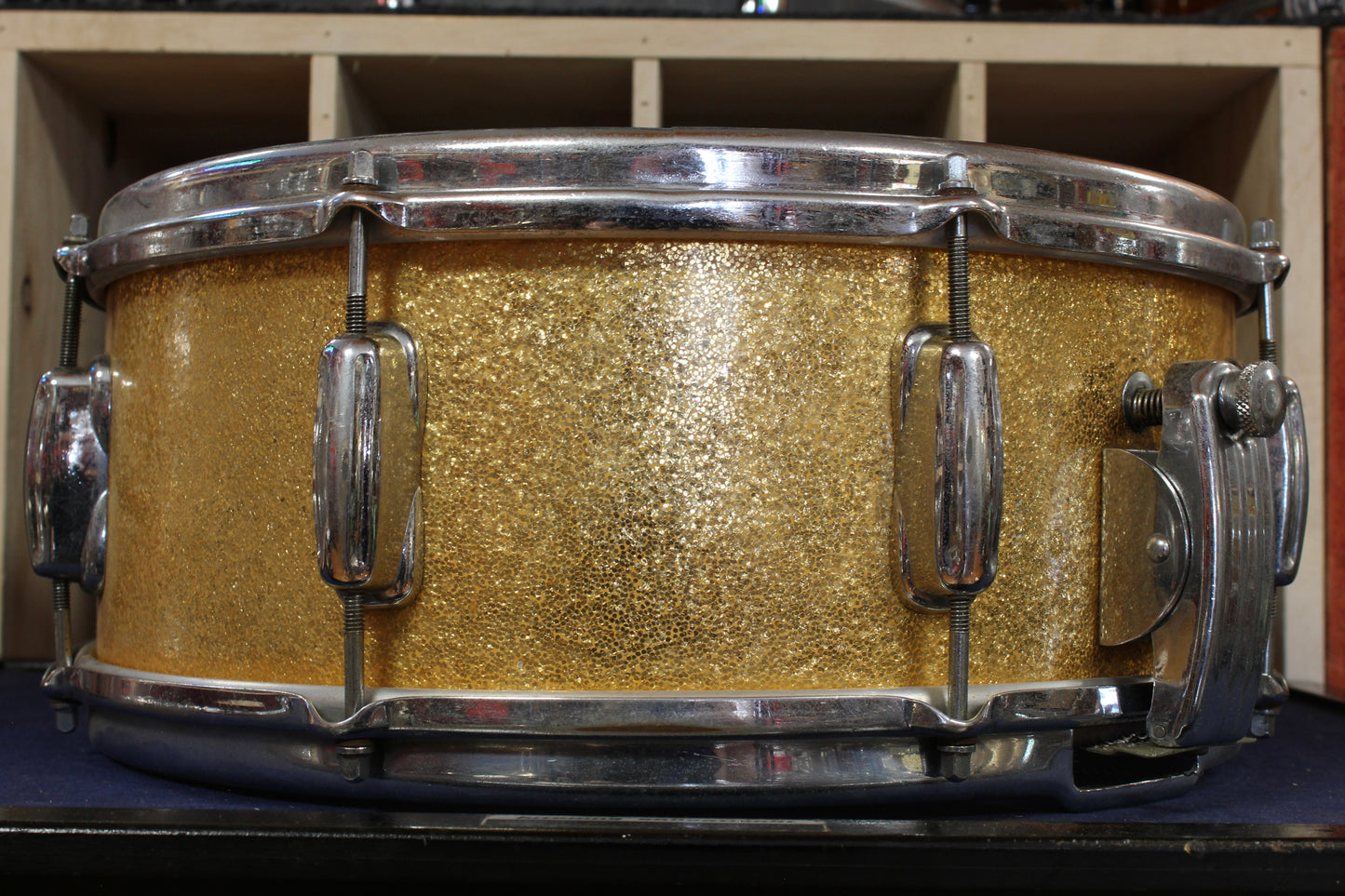 1960s Slingerland 5.5x14 Super Gene Krupa Snare Drum in Sparkling Gold Pearl