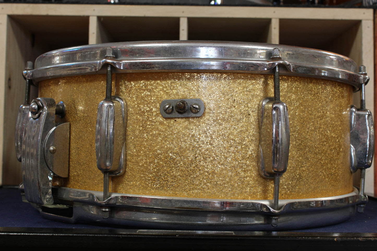 1960s Slingerland 5.5x14 Super Gene Krupa Snare Drum in Sparkling Gold Pearl