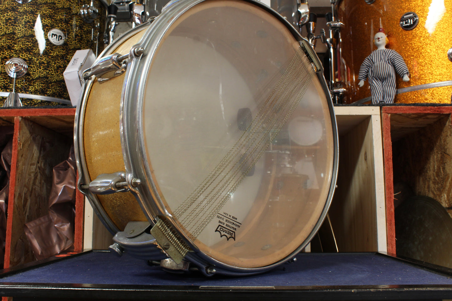 1960s Slingerland 5.5x14 Super Gene Krupa Snare Drum in Sparkling Gold Pearl