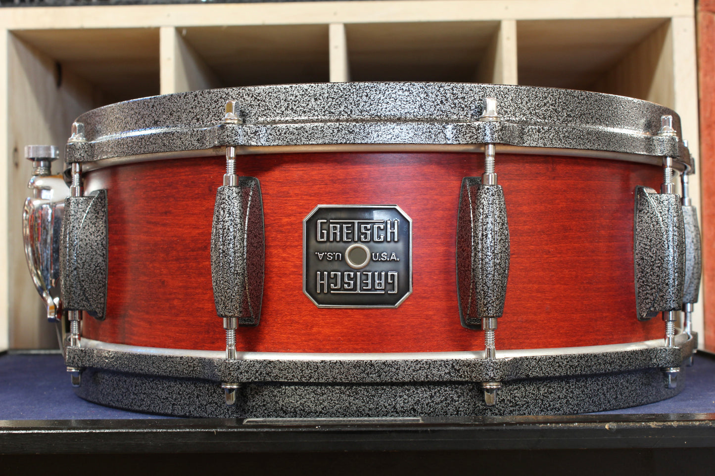 1990s Gretsch 5x14 Broadkaster Snare Drum in Satin Cherry
