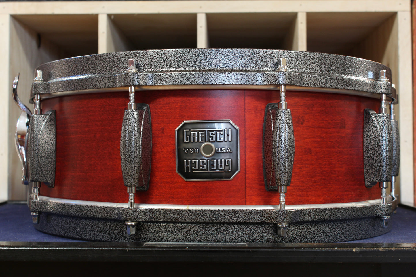 1990s Gretsch 5x14 Broadkaster Snare Drum in Satin Cherry
