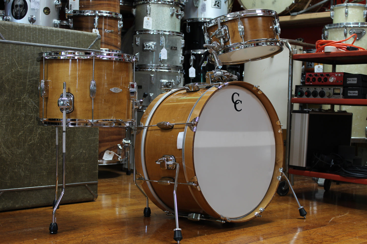 C&C Drum Company Super Flyer 2 in Aged Maple 10x20 10x14 5.5x12