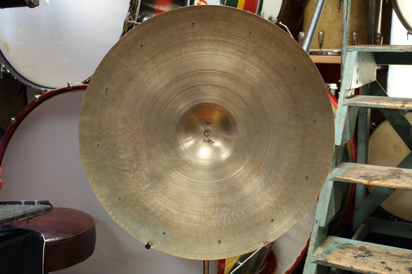 1940s A. Zildjian 24" Trans Stamp Sizzle Ride 3237g