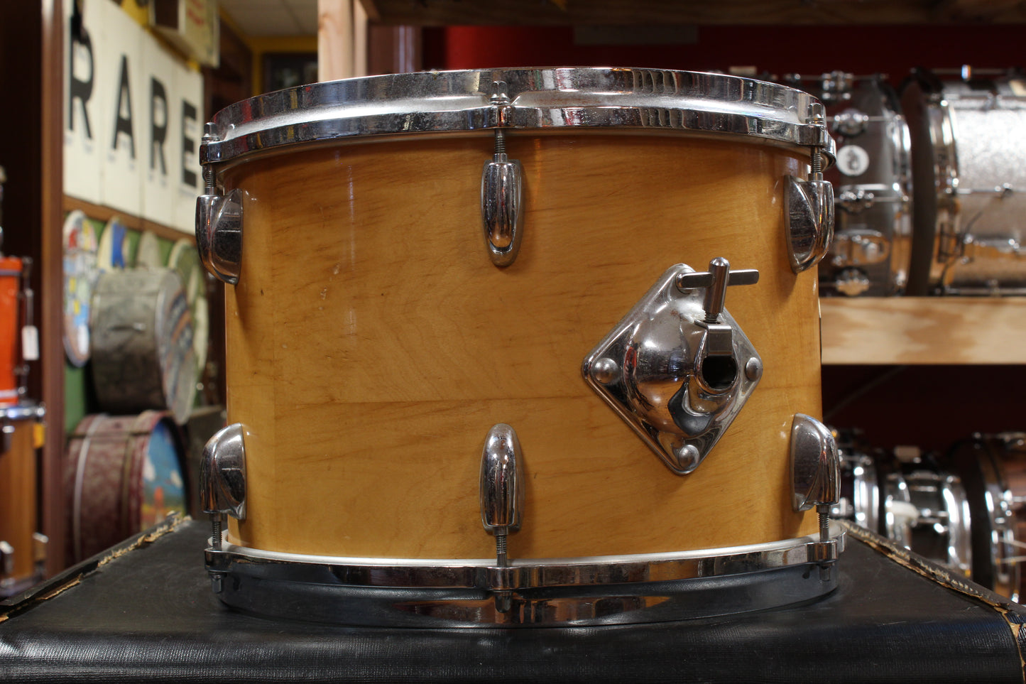1970s Gretsch Stop Sign Badge Outfit in High Gloss Natural Maple 14x28 14x24 9x13 10x14 16x16 16x18