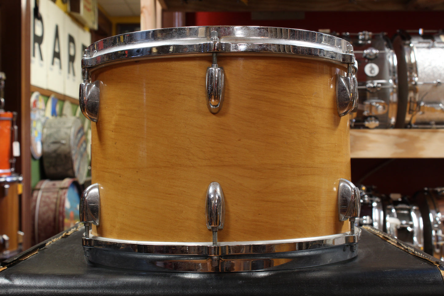 1970s Gretsch Stop Sign Badge Outfit in High Gloss Natural Maple 14x28 14x24 9x13 10x14 16x16 16x18