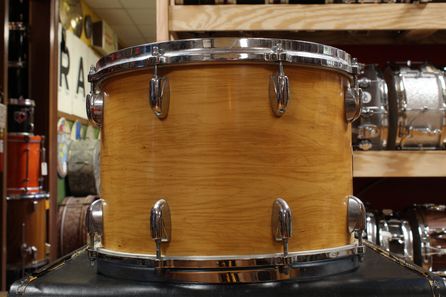 1970s Gretsch Stop Sign Badge Outfit in High Gloss Natural Maple 14x28 14x24 9x13 10x14 16x16 16x18