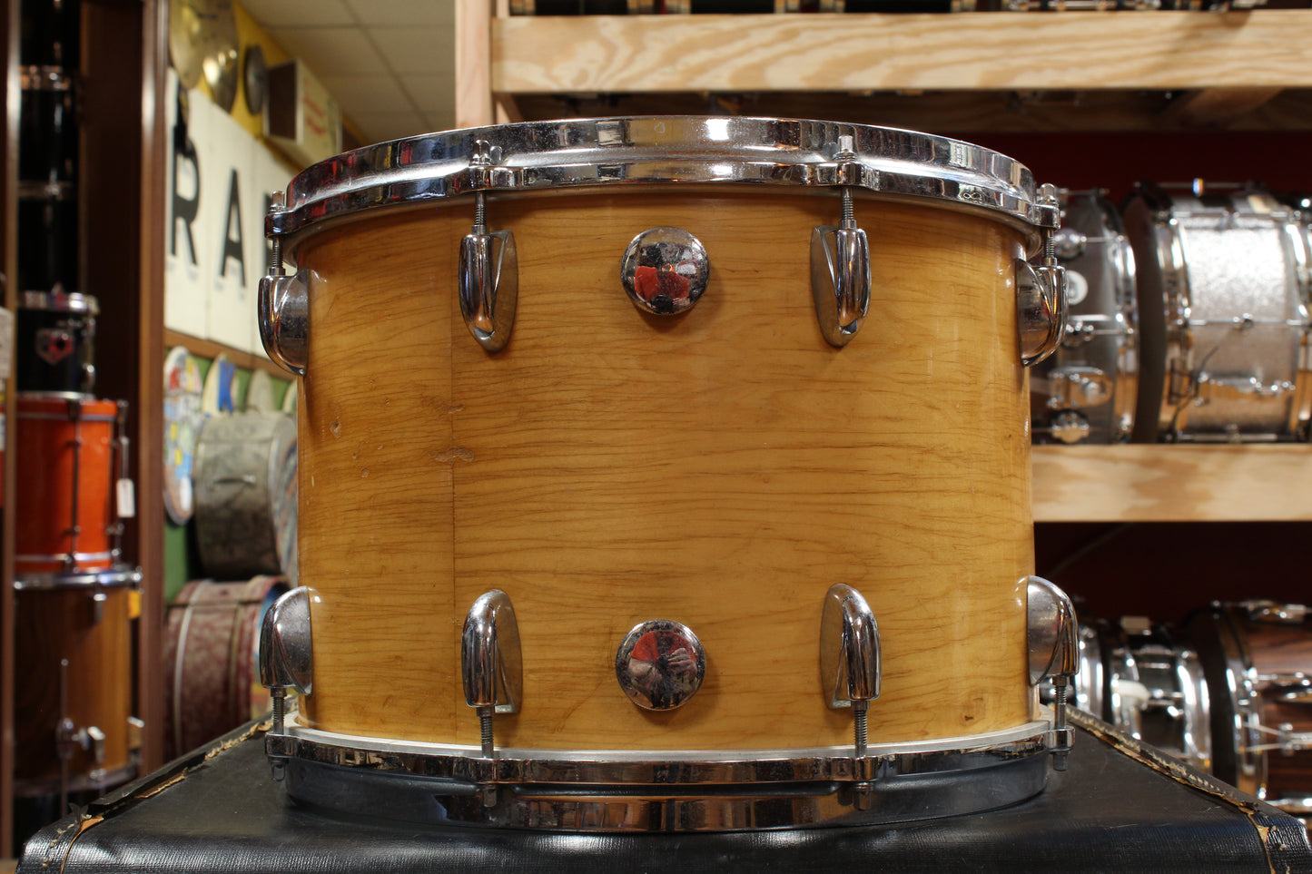 1970s Gretsch Stop Sign Badge Outfit in High Gloss Natural Maple 14x28 14x24 9x13 10x14 16x16 16x18