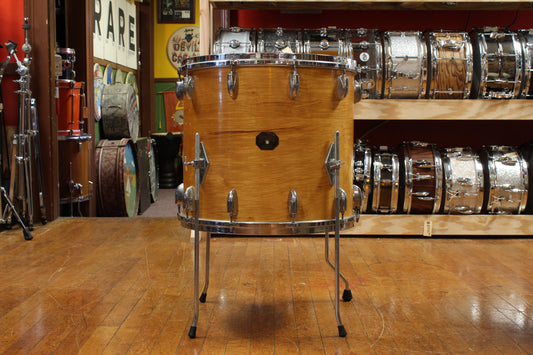 1970s Gretsch Stop Sign Badge Floor Tom in High Gloss Natural Maple 16x18