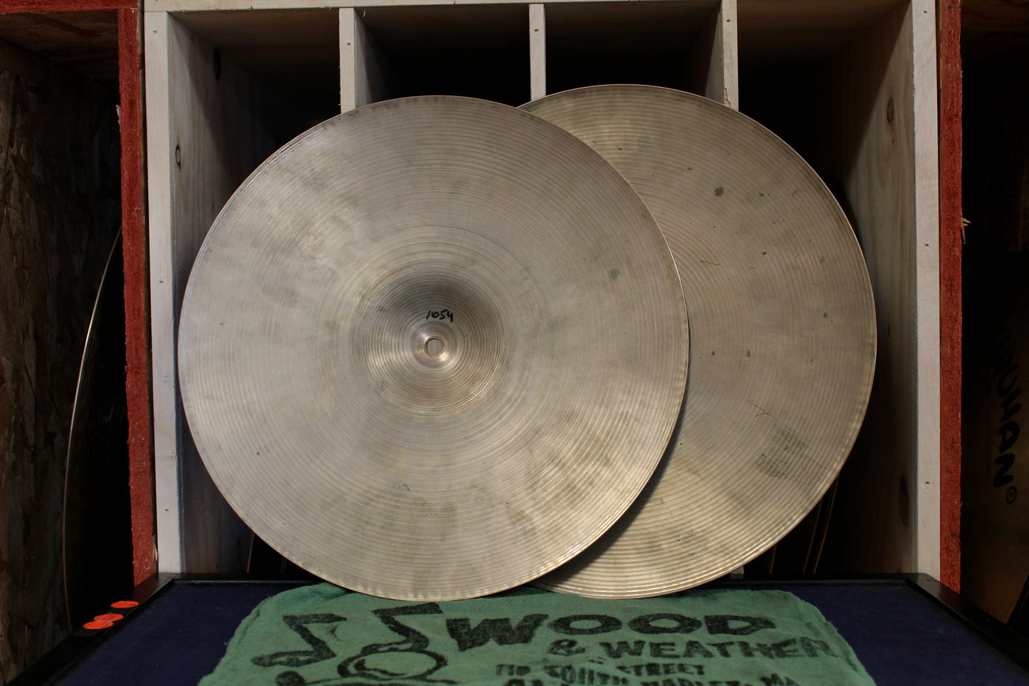 1970s A. Zildjian 15" New Beat Hi-Hats 1054/1612g