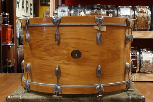 1970s Gretsch Stop Sign Badge 14x28 Bass Drum in Natural Maple