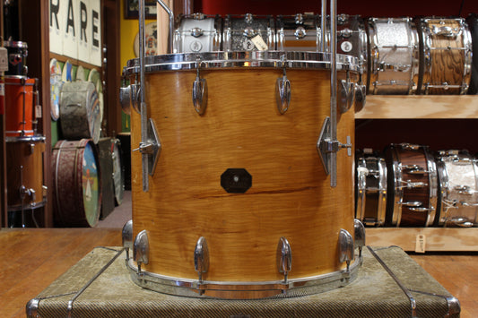 1970s Gretsch Stop Sign Badge Floor Tom in High Gloss Natural Maple 16x18