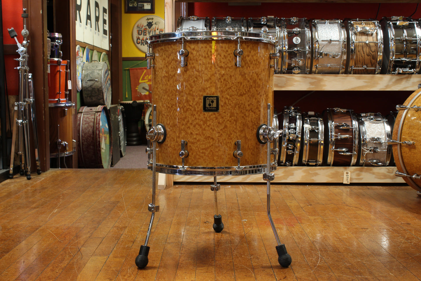Early 2000s Sonor Delite Outfit in Natural Birdseye Maple 18x22 10x12 16x16 16x18