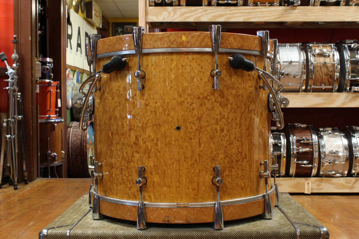 Early 2000s Sonor Delite Outfit in Natural Birdseye Maple 18x22 10x12 16x16 16x18