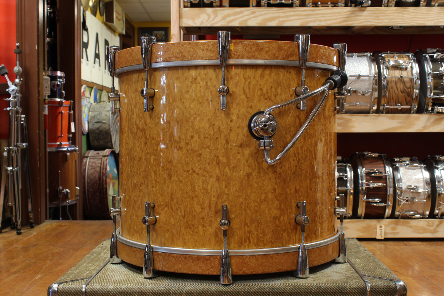 Early 2000s Sonor Delite Outfit in Natural Birdseye Maple 18x22 10x12 16x16 16x18