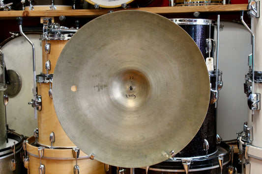 1950s A. Zildjian 22" Block Stamp Style Ride 2400g - Repaired