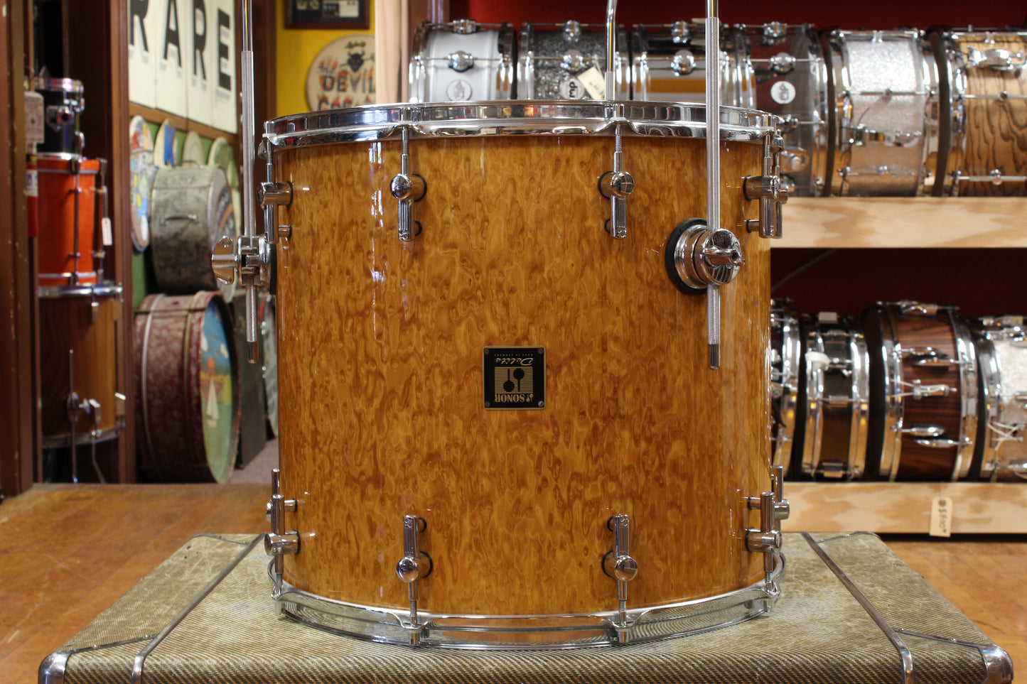 Early 2000s Sonor Delite Outfit in Natural Birdseye Maple 18x22 10x12 16x16 16x18