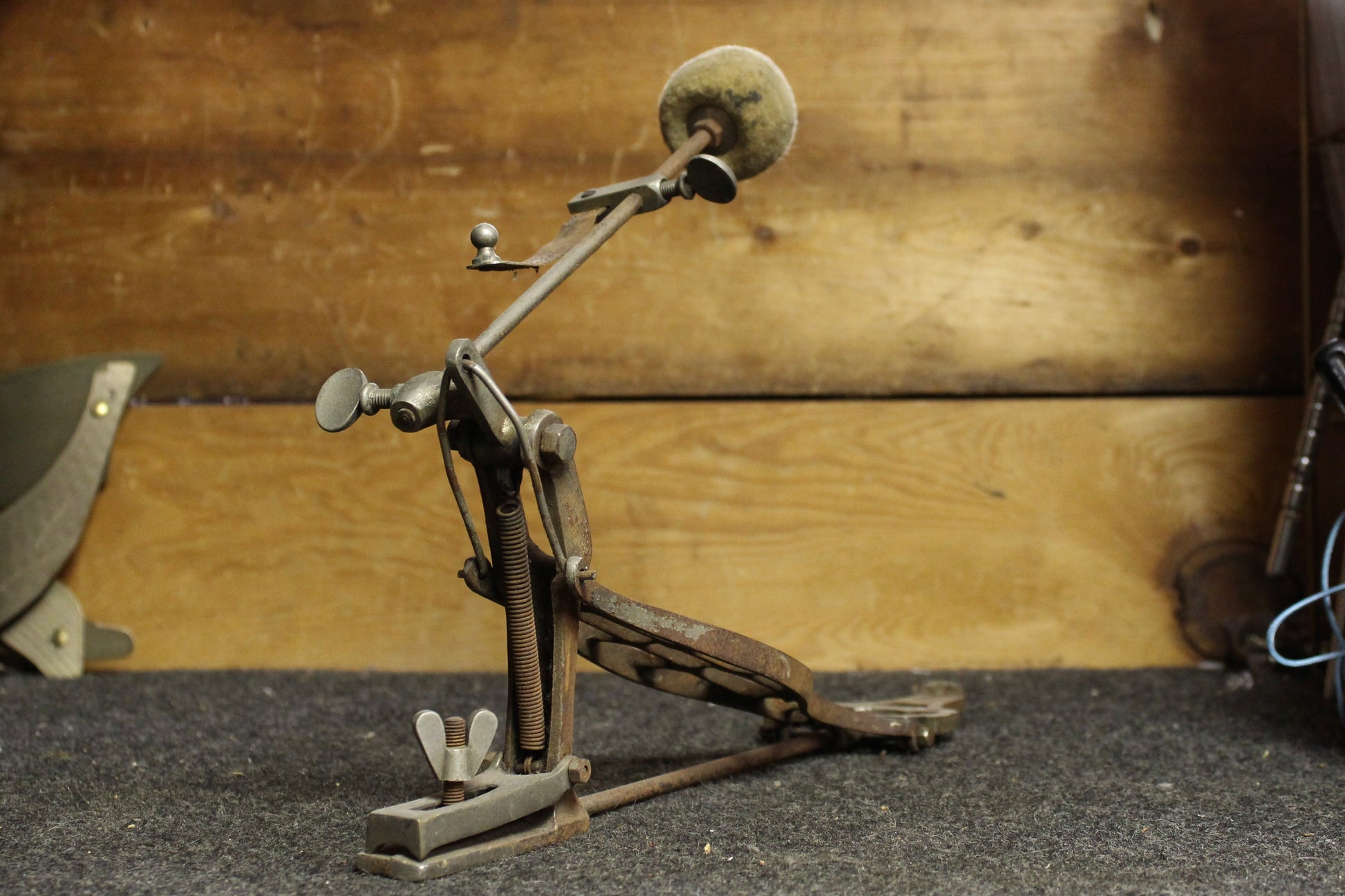 first bass pedal 1900s Walberg and Auge Bass Drum Pedal – Wood & Weather Drum Shop