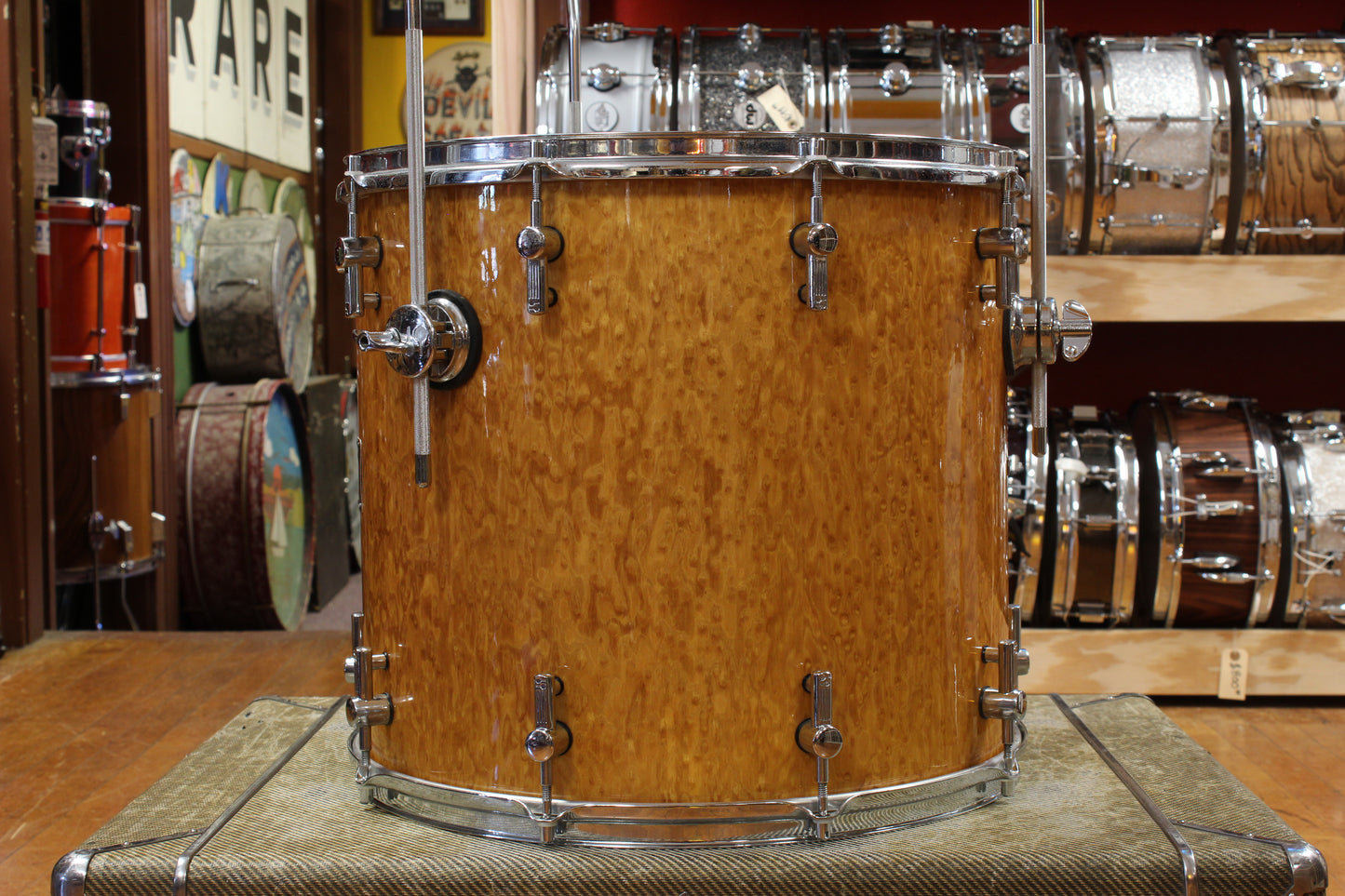 Early 2000s Sonor Delite Outfit in Natural Birdseye Maple 18x22 10x12 16x16 16x18
