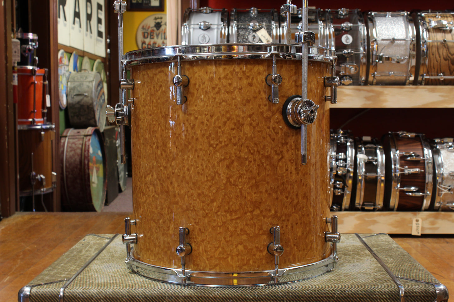 Early 2000s Sonor Delite Outfit in Natural Birdseye Maple 18x22 10x12 16x16 16x18