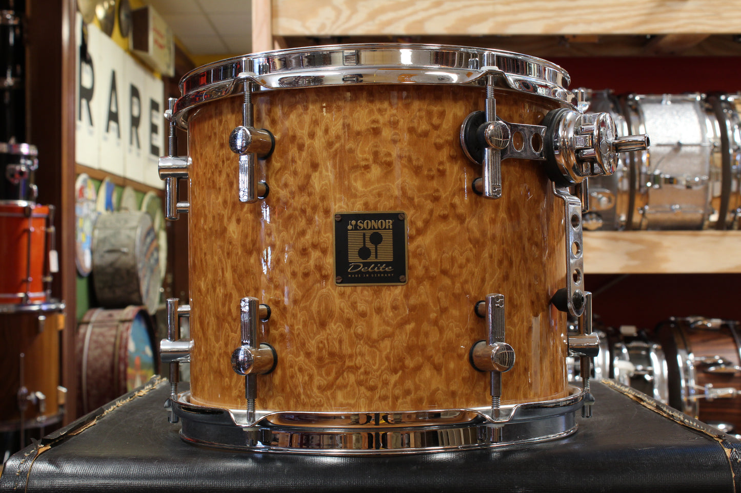 Early 2000s Sonor Delite Outfit in Natural Birdseye Maple 18x22 10x12 16x16 16x18