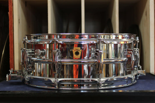 1960s Ludwig 5x14 Chrome Over Brass Super Sensitive Snare Drum