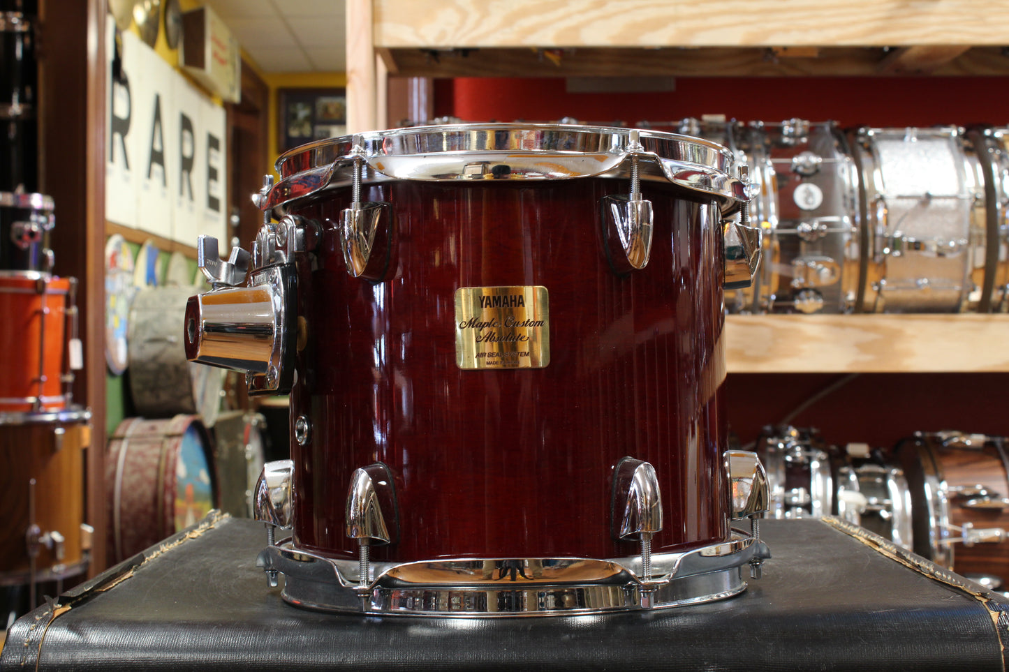 Early 1990s Yamaha 9x10 Maple Custom Absolute Tom in Cherry Lacquer