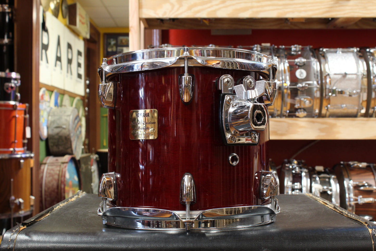 Early 1990s Yamaha 9x10 Maple Custom Absolute Tom in Cherry Lacquer