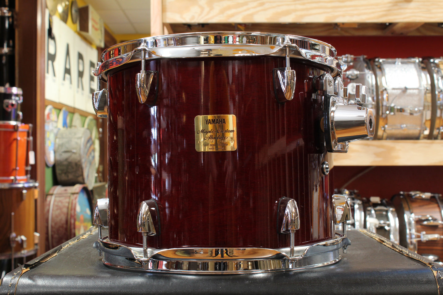 1990s Yamaha 10x12 Maple Custom Absolute Tom in Cherry Lacquer