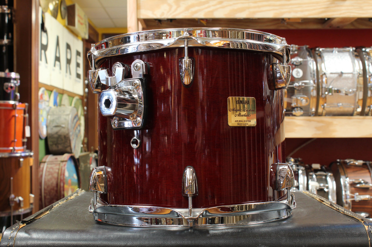 1990s Yamaha 10x12 Maple Custom Absolute Tom in Cherry Lacquer