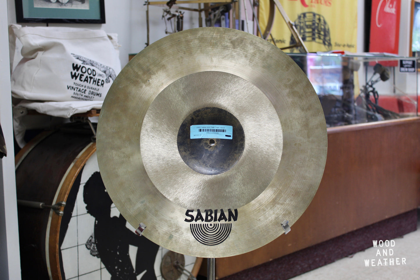 Used Sabian 18" AAX Freq Crash Cymbal 1400g