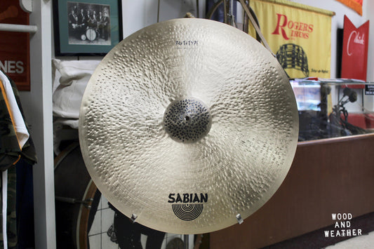 Used Sabian 24" Prototype HH Raw Hammered Bell Ride Cymbal 3953g
