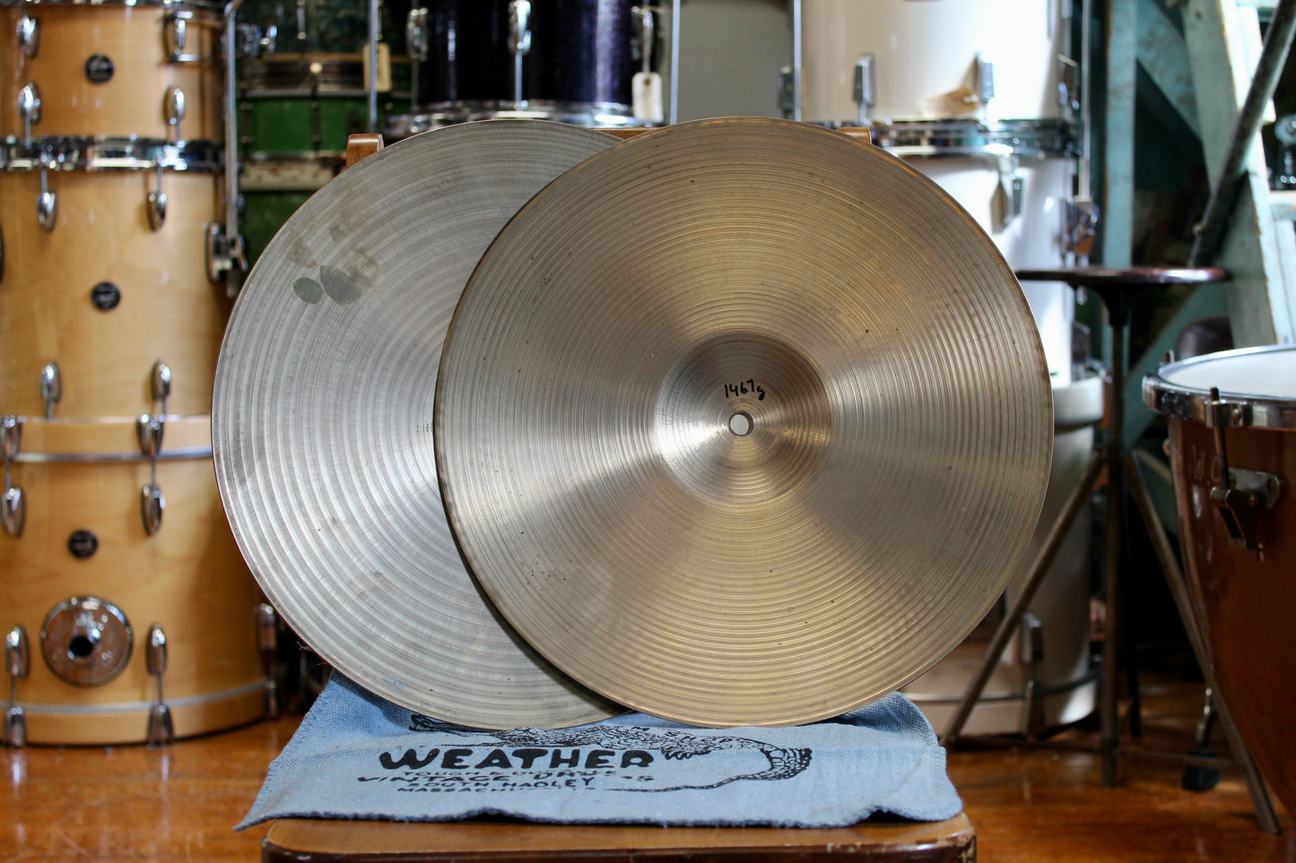 1980s A. Zildjian 14" New Beat Hi-Hats 1023/1467g
