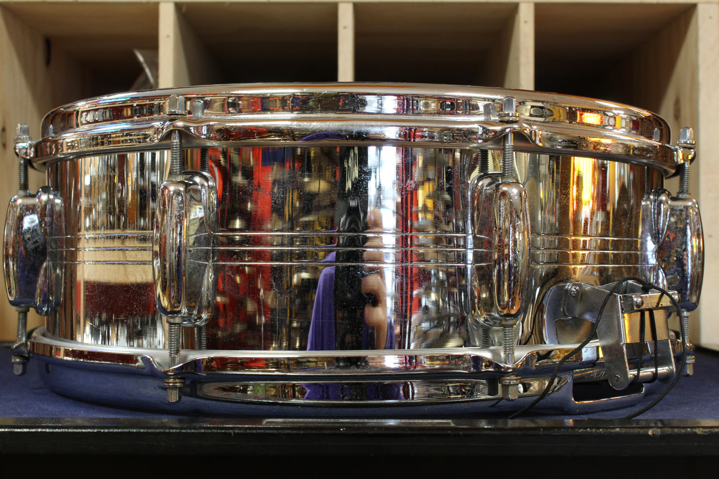 1960s Slingerland 5x14 Gene Krupa Sound King Chrome Over Brass Snare Drum