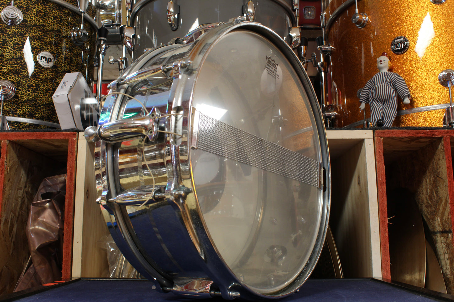 1970s Gretsch 5x14 Stop Sign Badge Chrome Over Brass Snare Drum