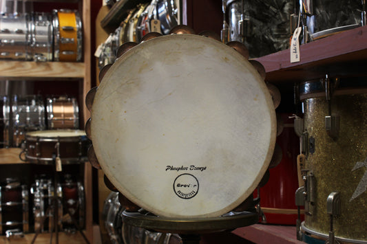 1990s Grover Phosphor Bronze Tambourine – 10.25" Double-Row