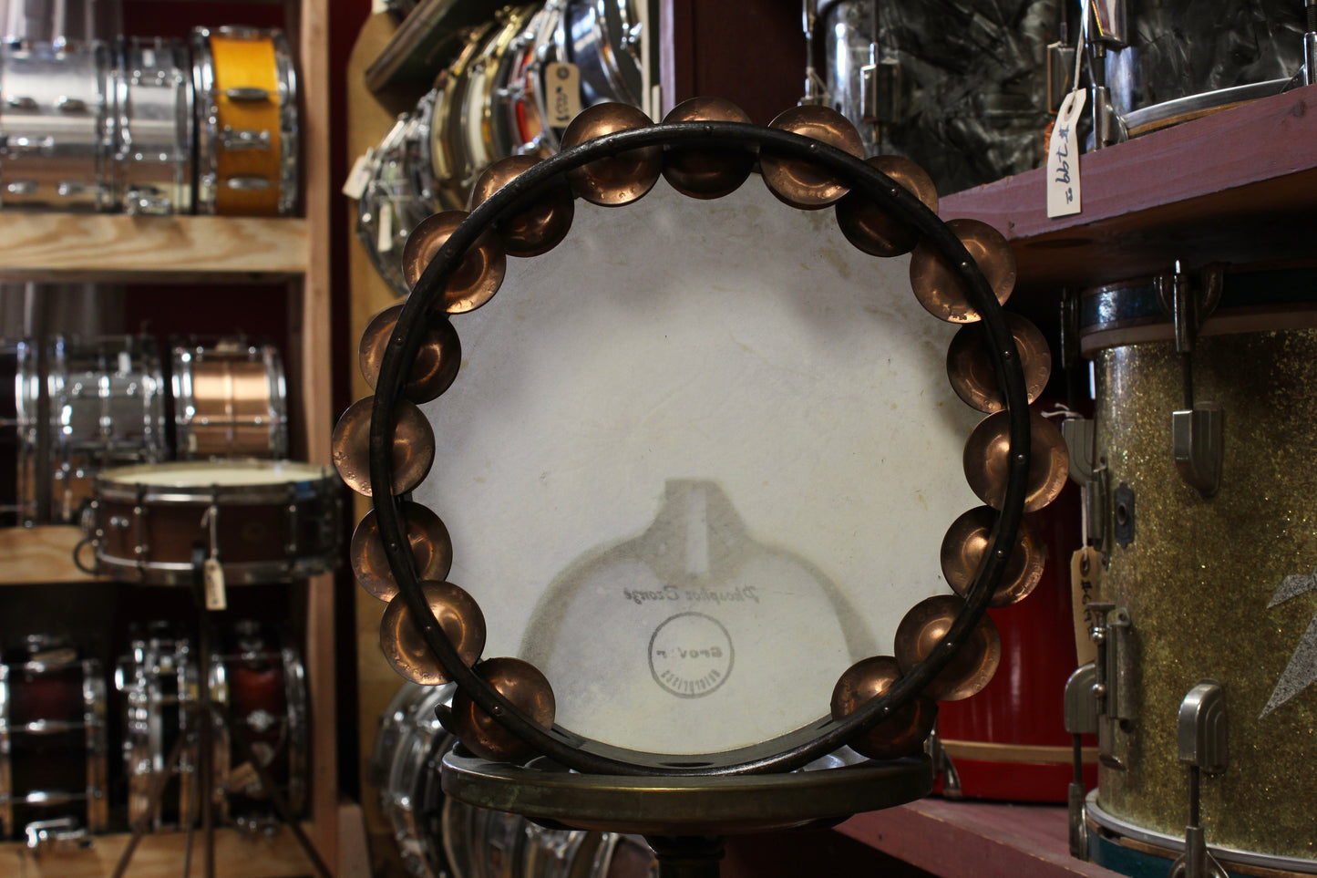 1990s Grover Phosphor Bronze Tambourine – 10.25" Double-Row