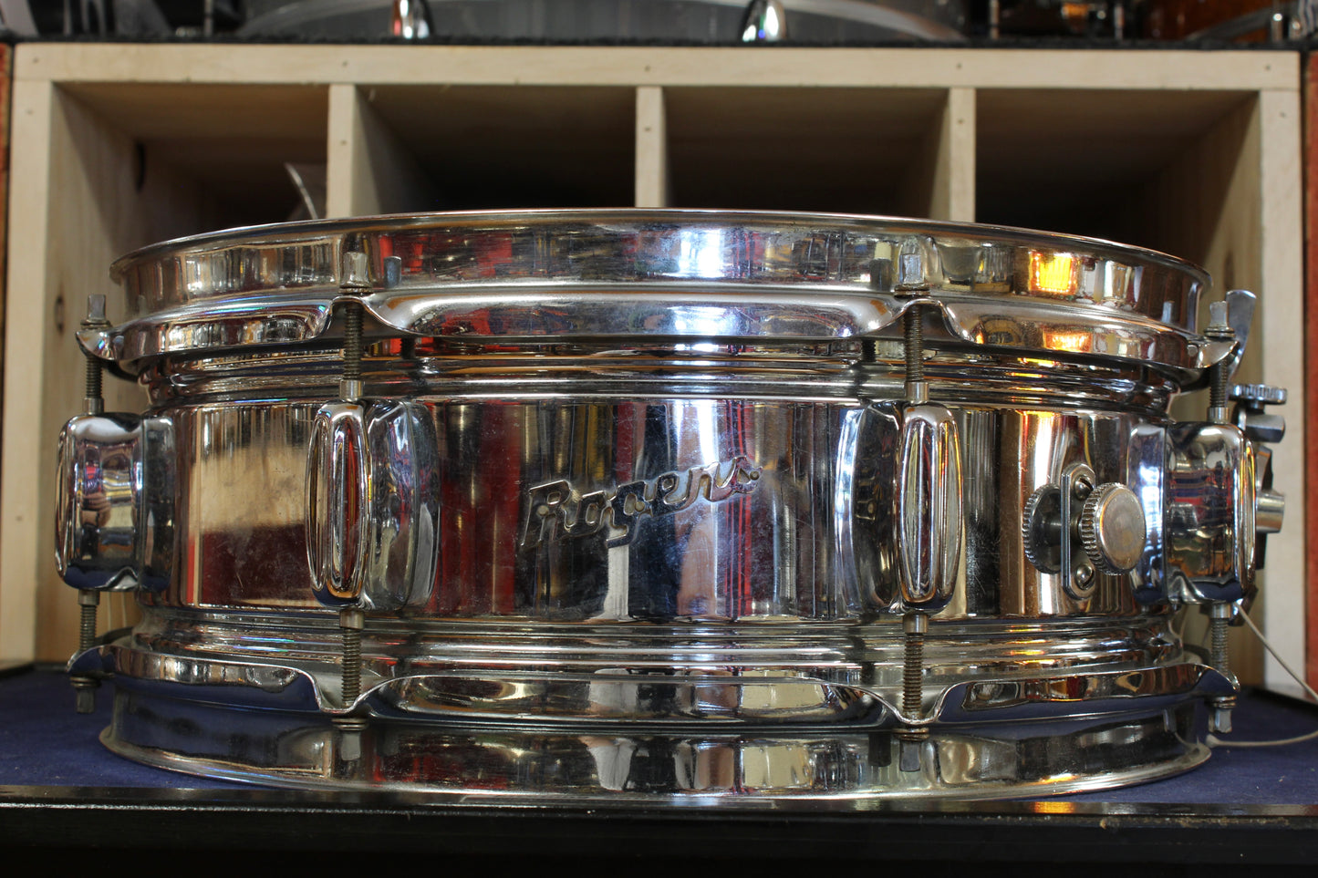 1960 Rogers 5x14 Holiday Chrome Over Brass Snare Drum