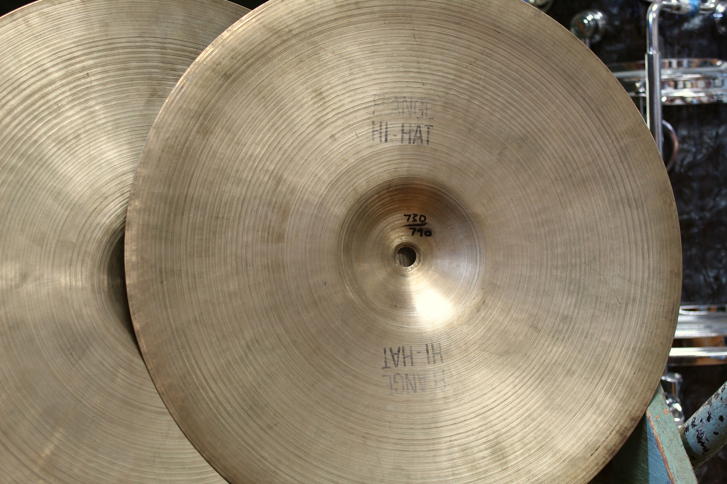 1950s A. Zildjian 14" Flange Hi-Hats 788/705g