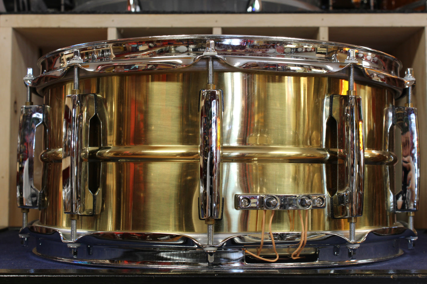Early 2000s Pearl 6.5x14 Sensitone Brass Snare Drum
