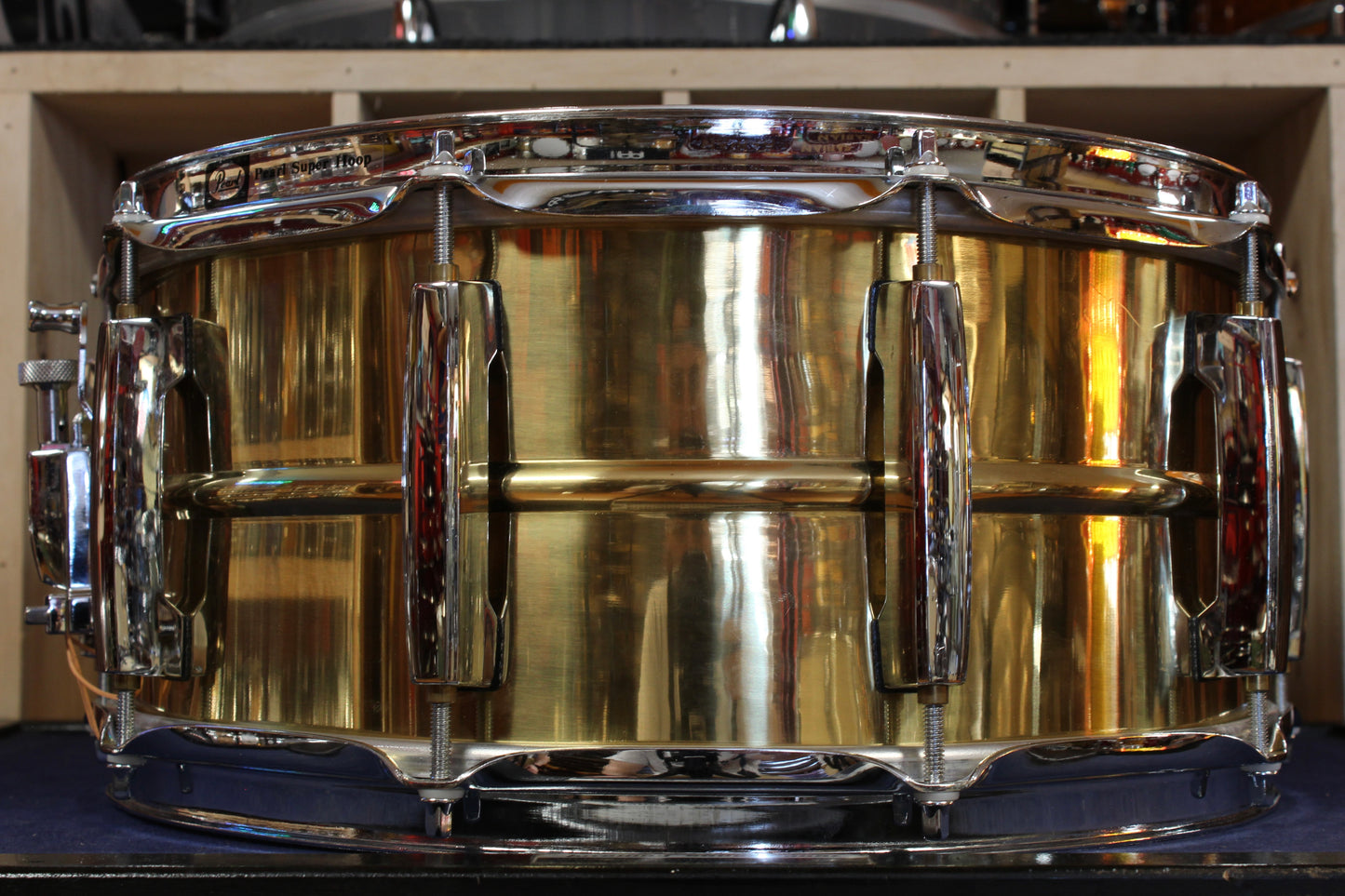 Early 2000s Pearl 6.5x14 Sensitone Brass Snare Drum